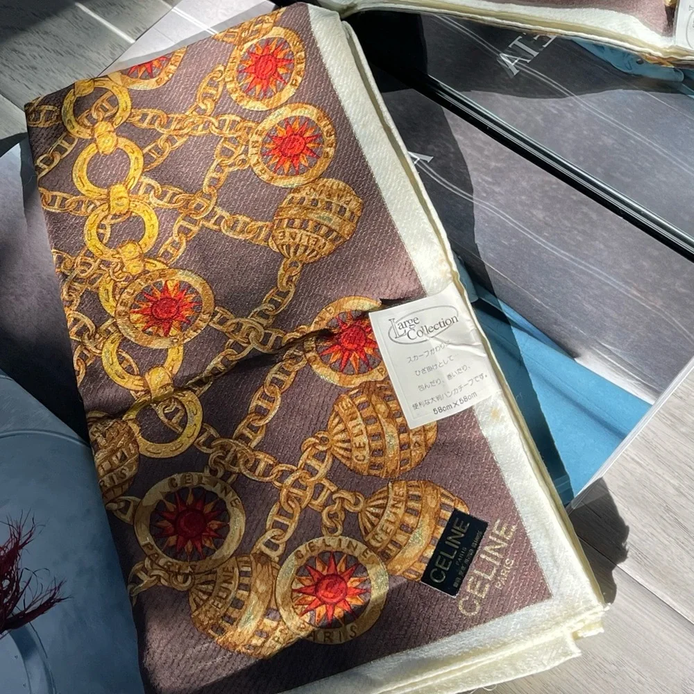 Celine Vintage cotton mini scarf - Picture 6 of 12